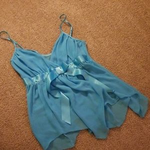 Fredricks of Hollywood Sheer Blue Lingerie Top